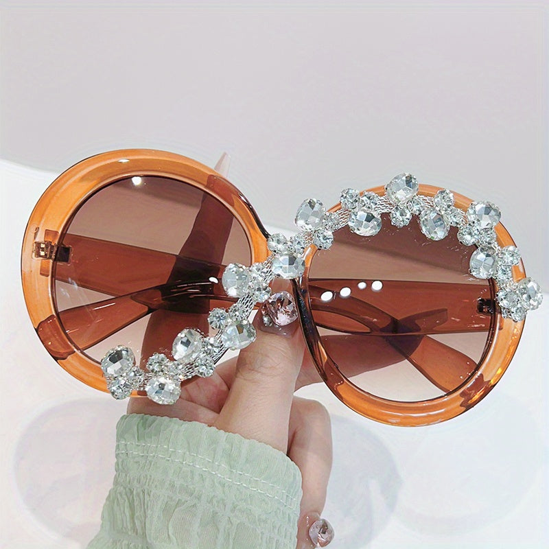 Oversized Rhinestone Sunglasses for Women UV400