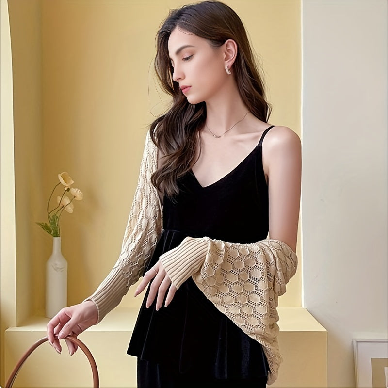 Casual Knitted Shawl Geometric Wrap Warm Cardigan for Spring & Summer