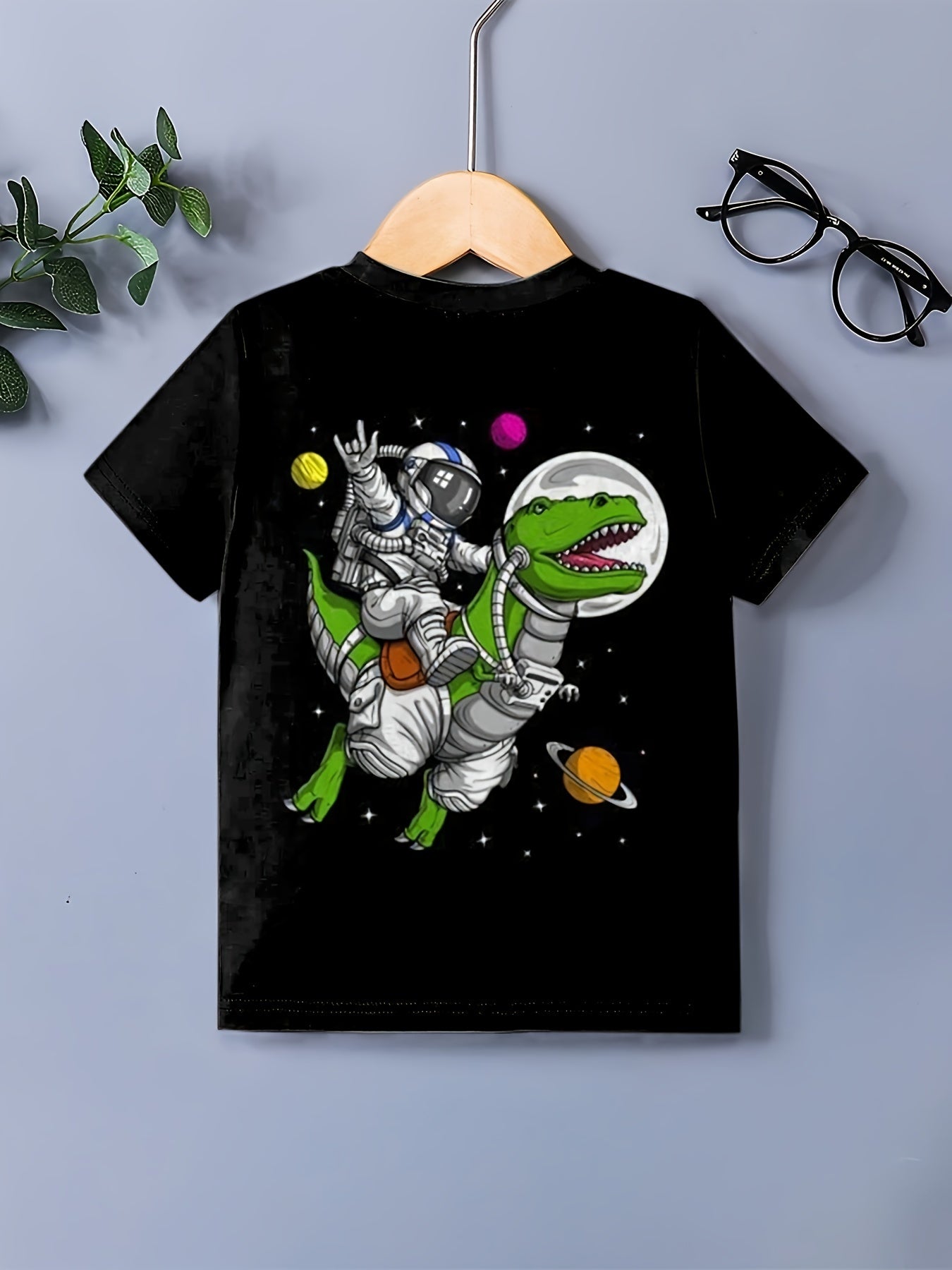 Astronaut Dinosaur Print Boy's T-shirt
