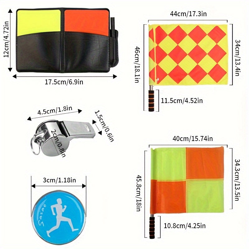 Football Referee Set Red And Yellow Card Metal Whistle Training Tool