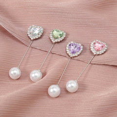 Rhinestone Love Geometric Pin Brooch Scarf Fixed Buckle