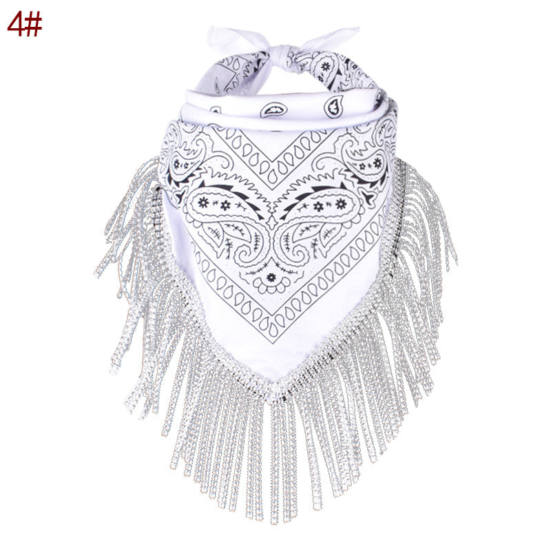 Sequins Tassel Poly Scarf Functional Scarf