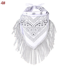 Sequins Tassel Poly Scarf Functional Scarf