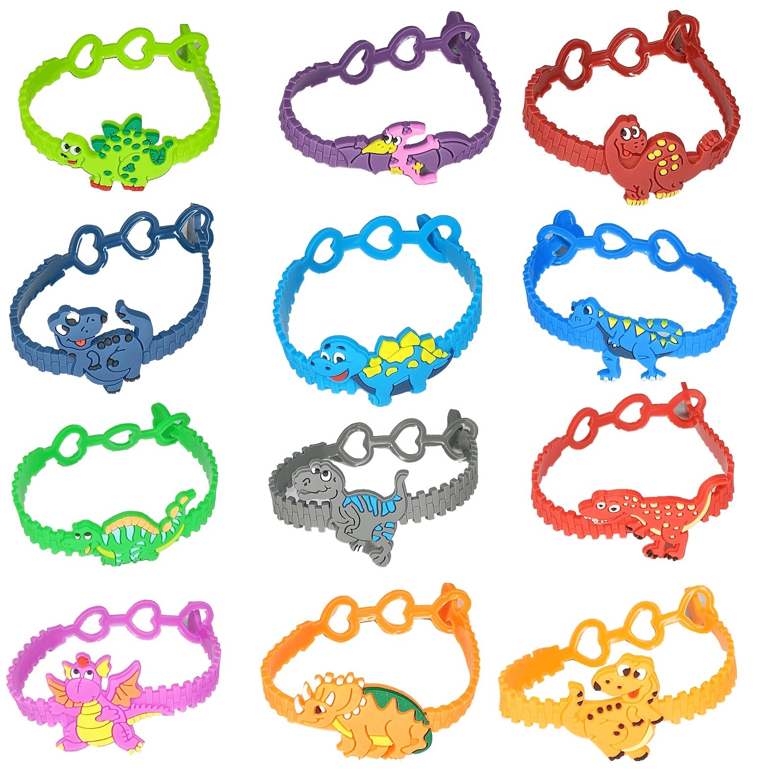 24Pcs Dinosaur Silicone Bracelets Party Favors Kids Boys Girls Birthdays