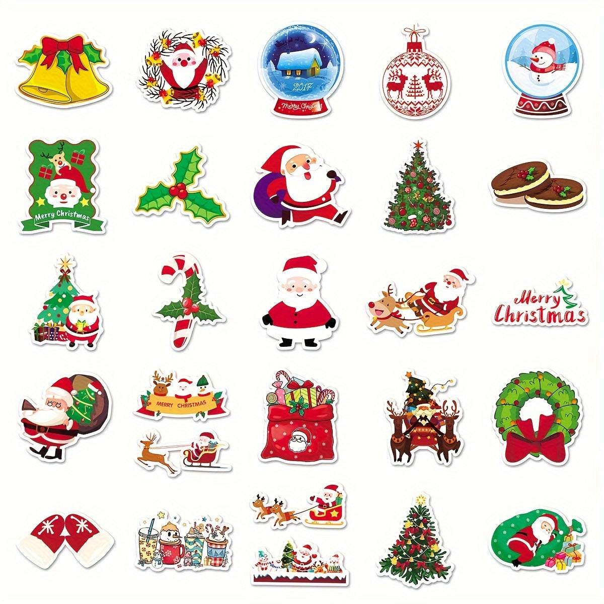 102pcs Christmas Cartoon Graffiti Stickers Diy Phone Case Car Skateboard Bike