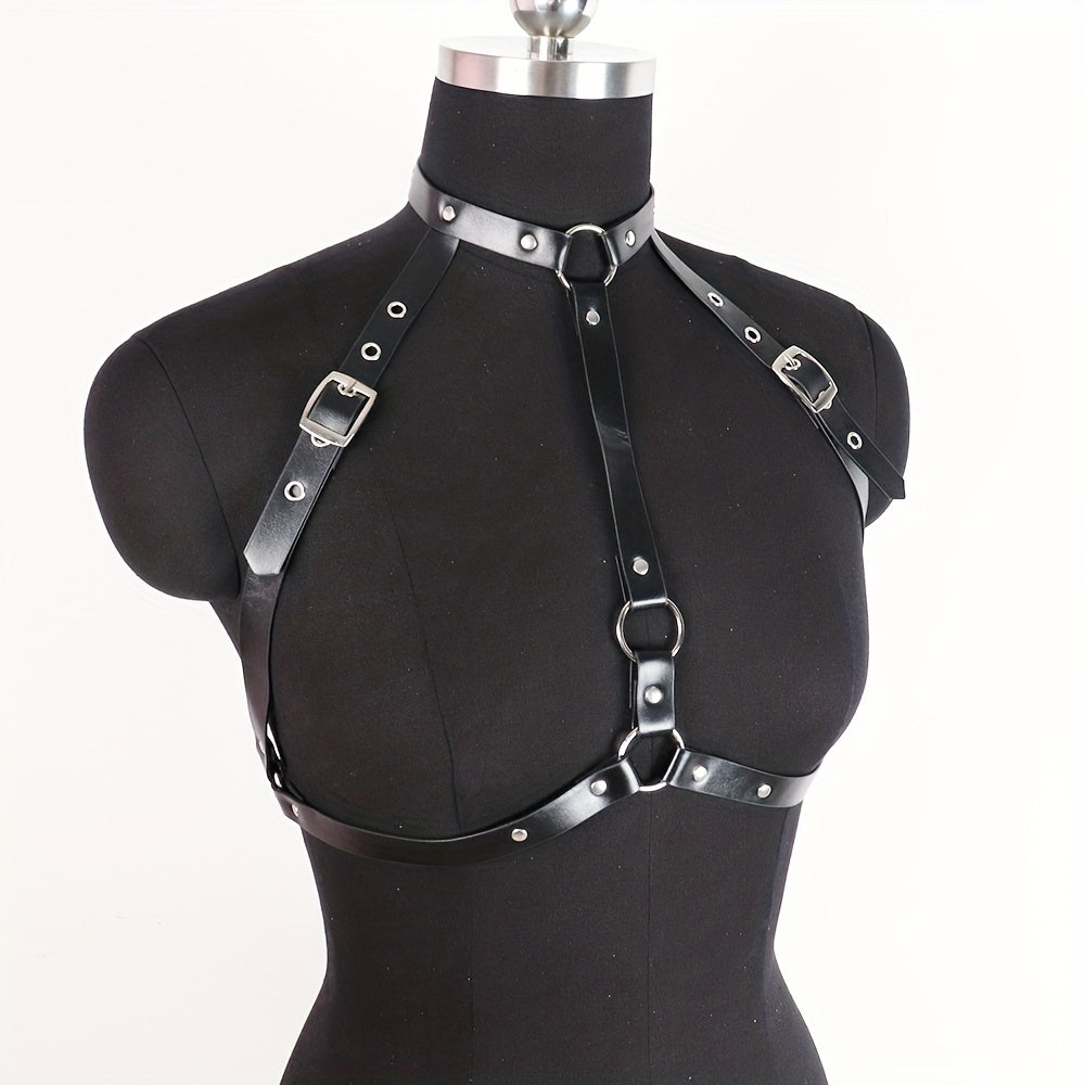 Gothic Hollow Out Harness Belt Rivet Caged Bra Chest Harness