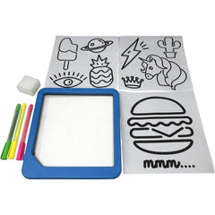 Neon Drawing Board with Markers & Stencils for Kids