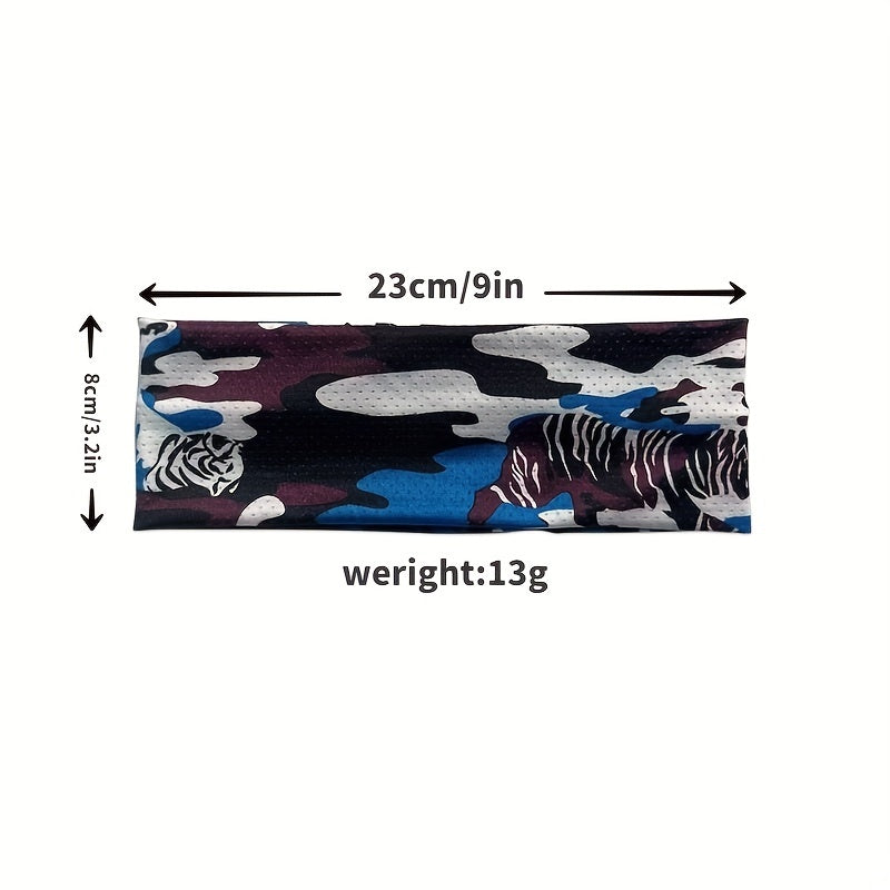 Men's Ice Silk Sports Headband Camouflage Elastic
