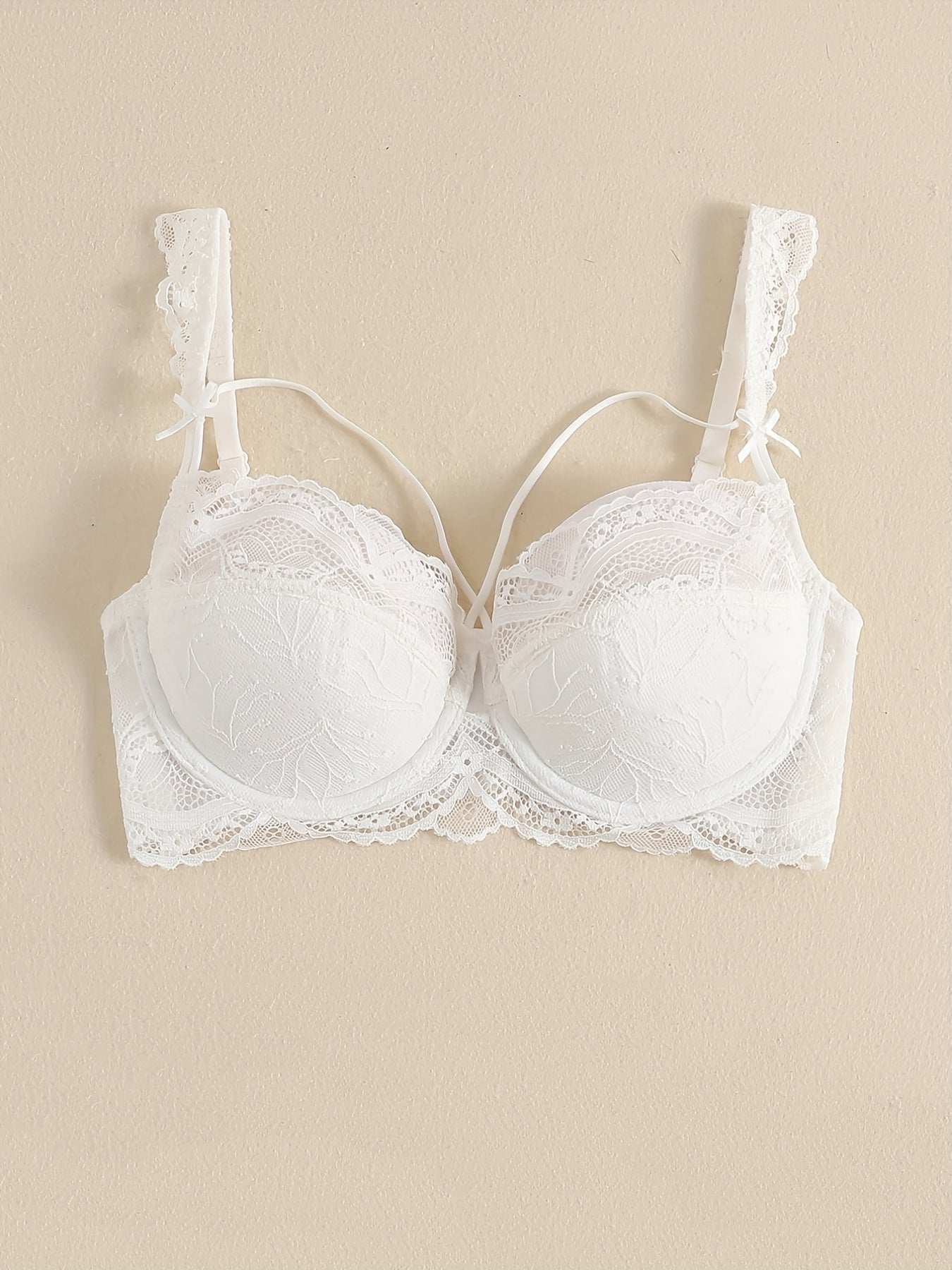  Sexy Bra Women's Plus Contrast Lace Full Coverage Underwire Bra