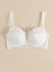  Sexy Bra Women's Plus Contrast Lace Full Coverage Underwire Bra