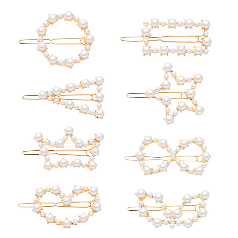 Heart Round Metal Hair Clip Geometric Hair Accessories for Girls