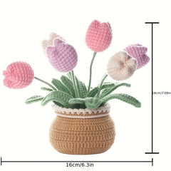 1pc Crochet Material Pack DIY Wool Thread Flower Large Potted Ornament