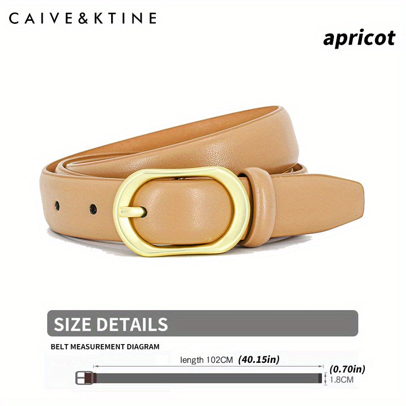 Oval Buckle Leather Belt Solid Casual Belt Unisex Jeans Pants Coat Belt