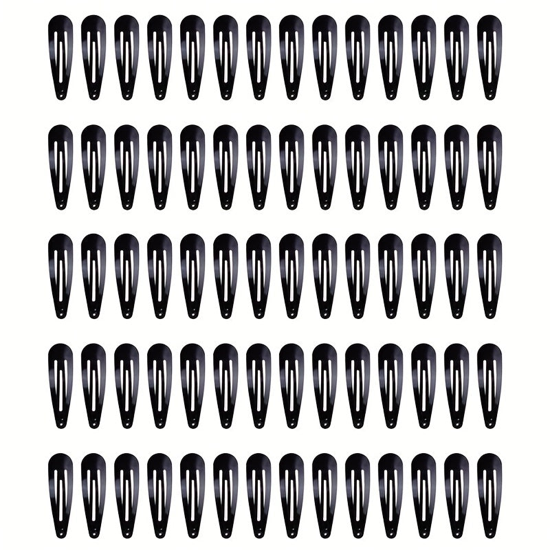 70Pcs Snap Hair Clips 5.08 Cm Barrettes Women Metal Hair Accessories