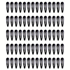 70Pcs Snap Hair Clips 5.08 Cm Barrettes Women Metal Hair Accessories