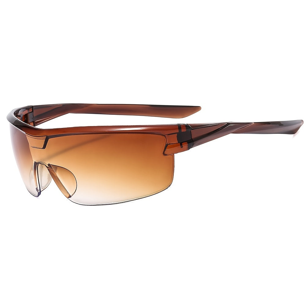 Cyber Y2k Shield Sunglasses Women Rimless Oversized Shades Gradient Lens