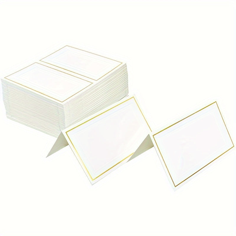Golden Foil Border Seat Cards, Wedding Banquet, Birthday Party