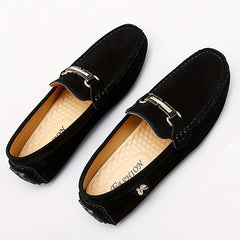 Men's Metallic Decor Loafer Shoes Non slip Driving Shoes
