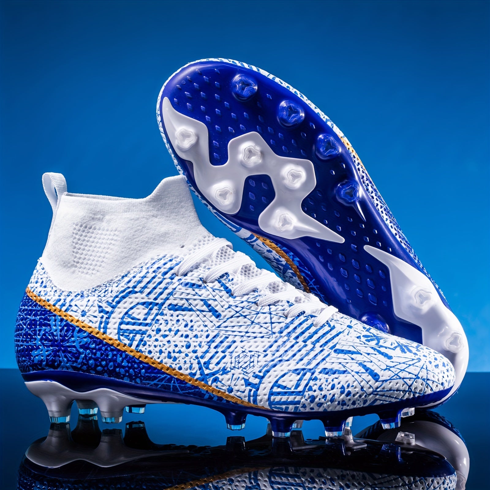Boy's High Top Non Slip Football Cleats with Spikes