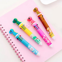 Cartoon Dinosaur Gel Pen Refill Core 0.5mm 10-Color In One Pen