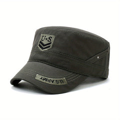 US Army Embroidered Flat Hat Camo Military Flat Cap