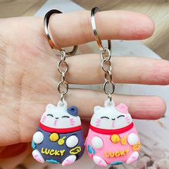 1pcs Baby Lucky Cat Door Ornament Creative Cartoon Lucky Cat Couple Bag Pendant