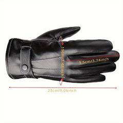 Windproof Outdoor Leather Gloves Men/Women Winter Thick Touch Screen Gloves