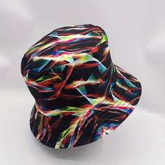 Colorful Aurora Print Bucket Hat Cotton Reversible Basin Hat