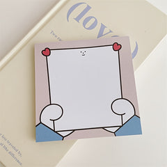 50 Sheets Love Toast Sticky Note Book, Memo Book for Students, Office Supplies