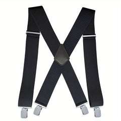Men's Adjustable Elastic Suspenders Braces Heavy Duty Clip