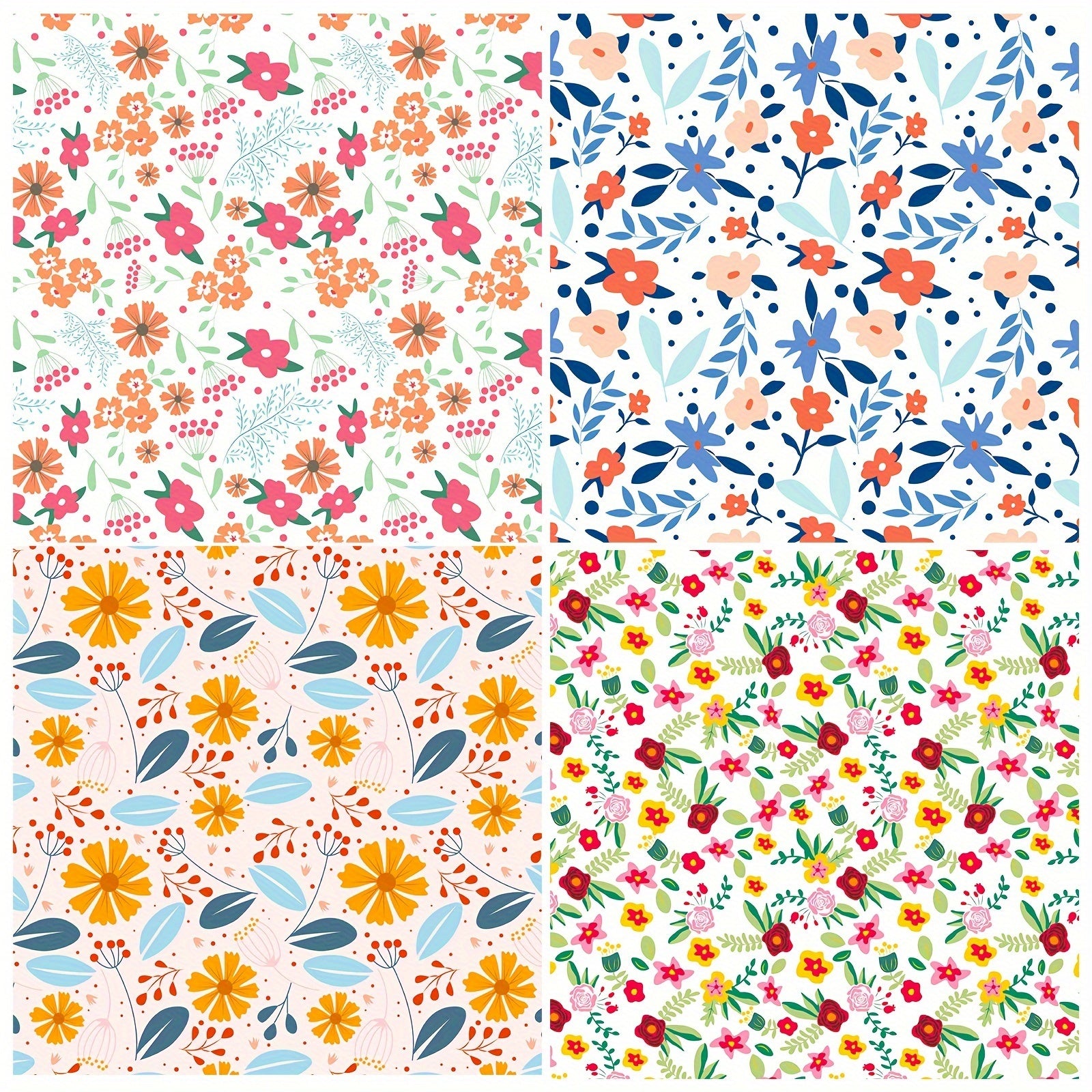 12pcs Flower Series Brochure Paper for DIY Background Scrapbook Art