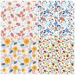 12pcs Flower Series Brochure Paper for DIY Background Scrapbook Art