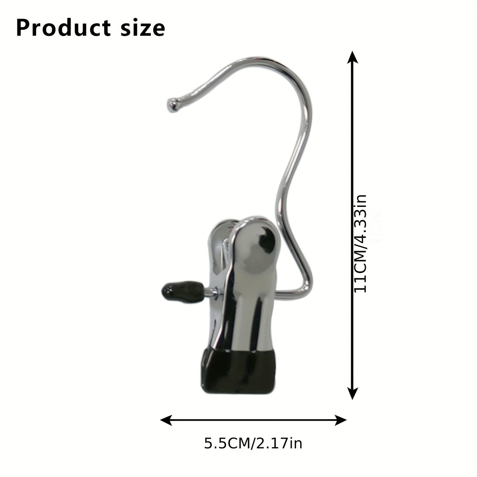 20pcs Non-slip Hanger Clip Set 360 Rotatable Boot Hook Metal Clip