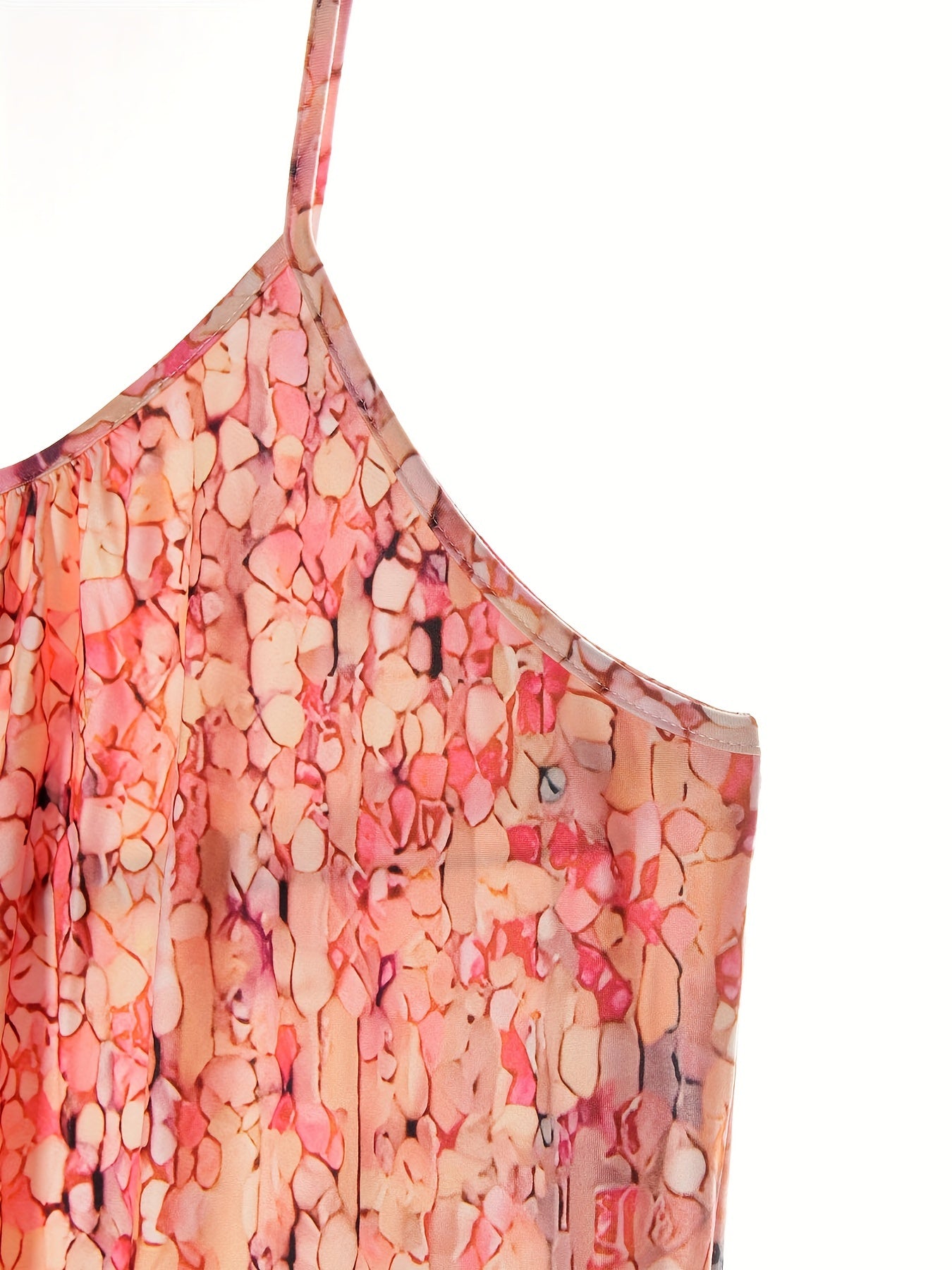  Ombre Print V Neck Wide Leg Jumpsuit