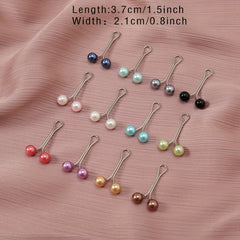 12pcs Faux Pearl Scarf Pin Headscarf U Shape Clip Shawl Brooch Multicolor