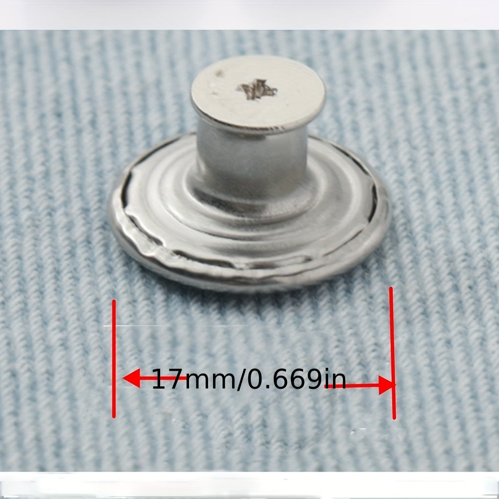 10pcs Seam Button Pins for Jeans Set with Screwdriver