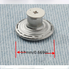 10pcs Seam Button Pins for Jeans Set with Screwdriver