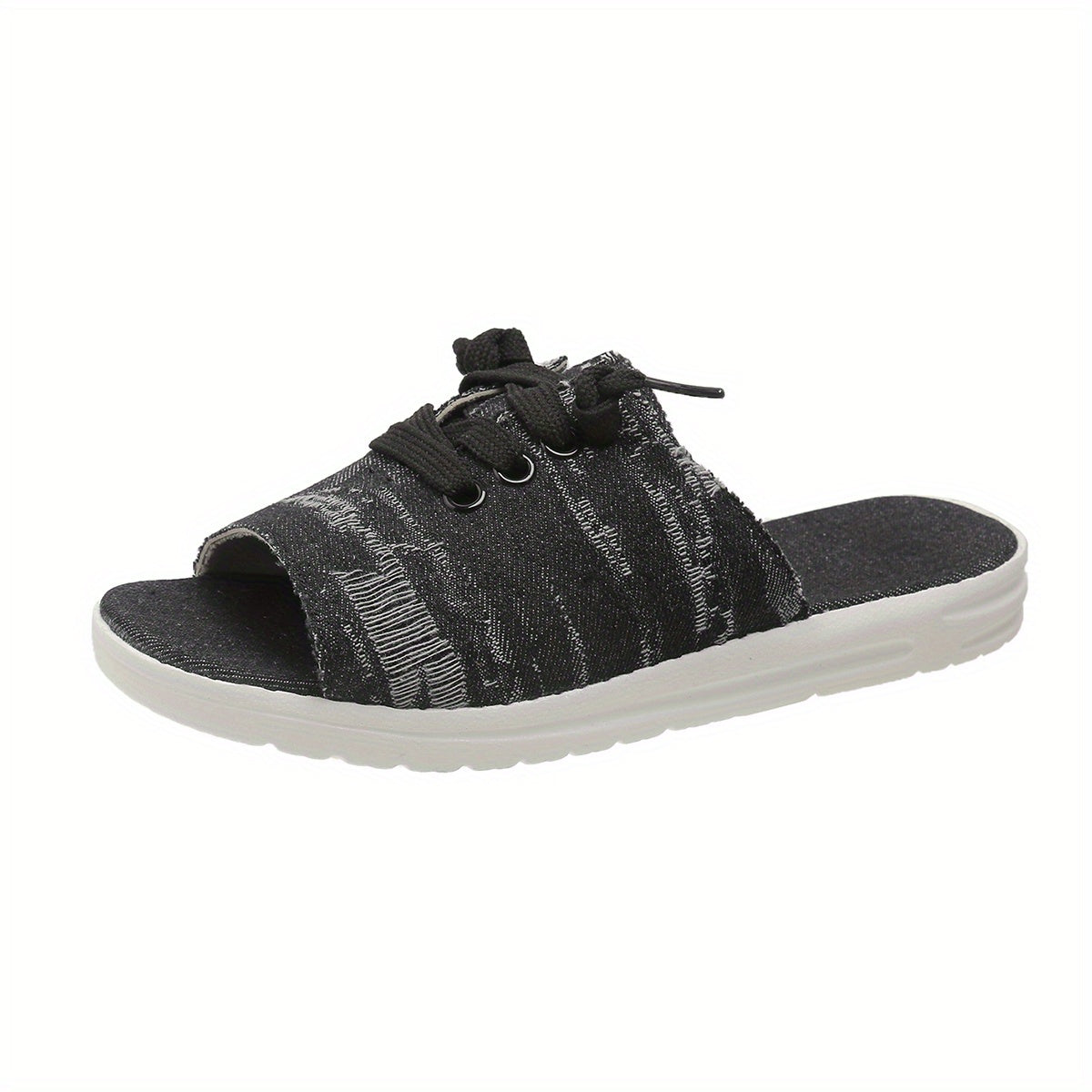 Women's Soft Washed Denim Sport Sandals Open Toe Slides
