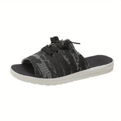 Women's Soft Washed Denim Sport Sandals Open Toe Slides