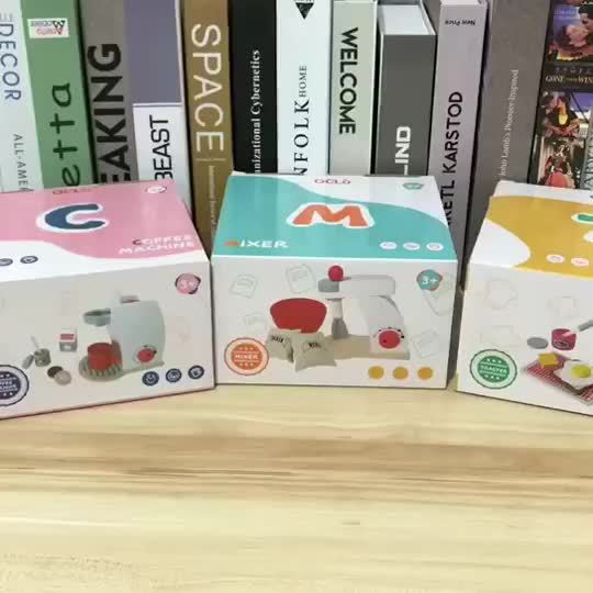 Wooden Toy Set Pop-up Toaster & Coffee Machine Set for Kids
