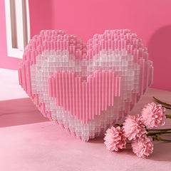 Pink Love Romantic Building Blocks with Small Grains for Couples
