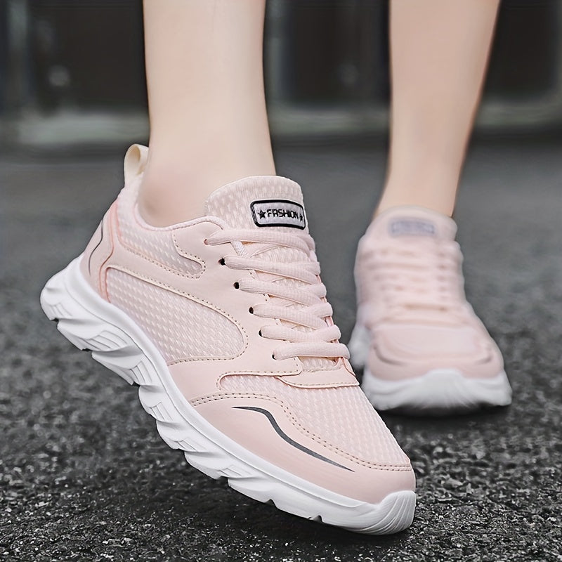 Women's Lightweight Lace-Up Outdoor Running Shoes Soft Sole Mesh Sneakers
