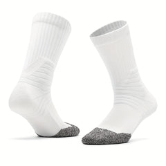 Men's Mid Crew Sport Socks Non Slip Shock Absorption Nylon Blend