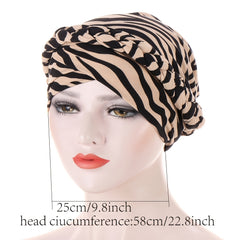 Leopard Print Turban Cap Women Head Wraps Lightweight Beanie