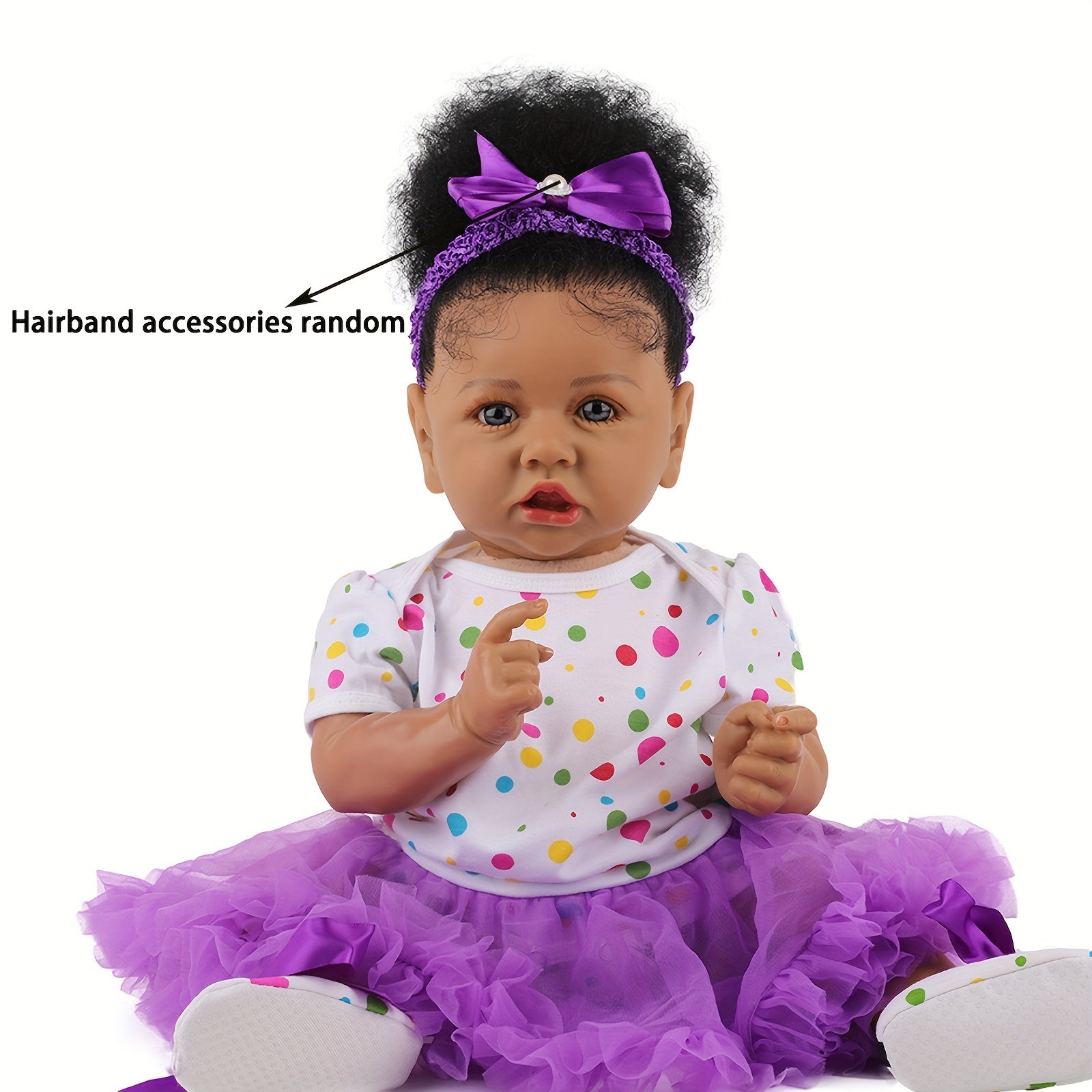 Realistic 55 Reborn Baby Doll African American Newborn Vinyl Material