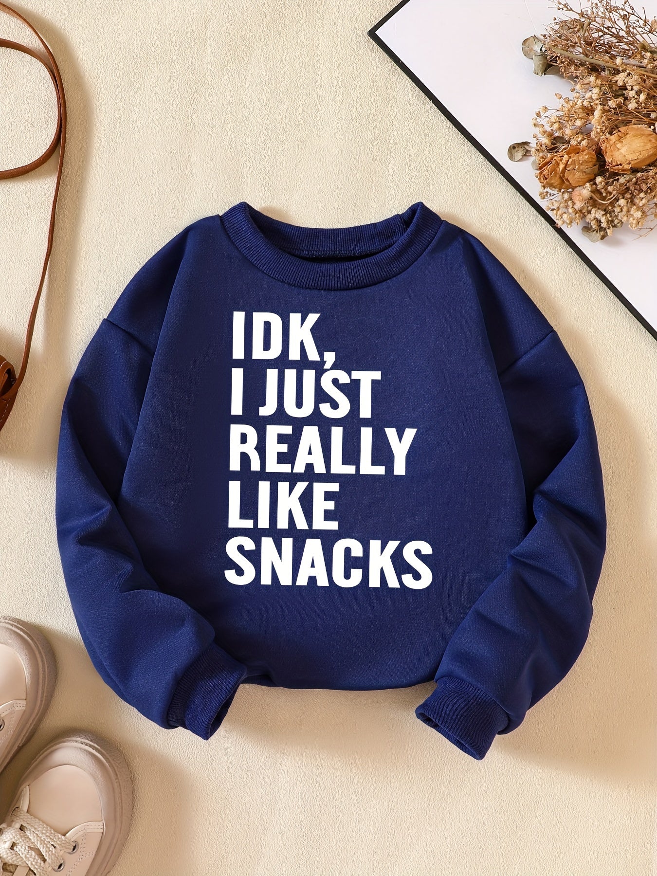 Letter Series Boys Pullover Sweatshirt Long Sleeve Crew Neck Kids Clothing