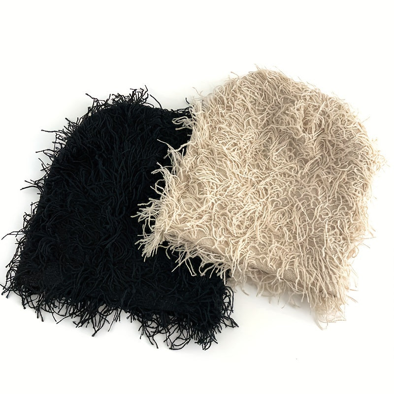 Camouflage Windproof Knit Beanie Hat for Men and Women