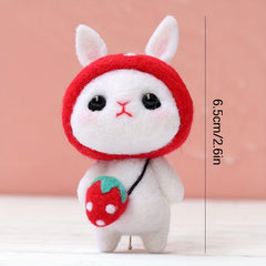 Red Strawberry Rabbit Felt DIY Material Package Doll Decoration Sewing Beginner