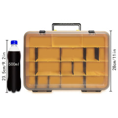 Yellow Storage Box grid Parts Box Tool Box Plastic Household Screw Box