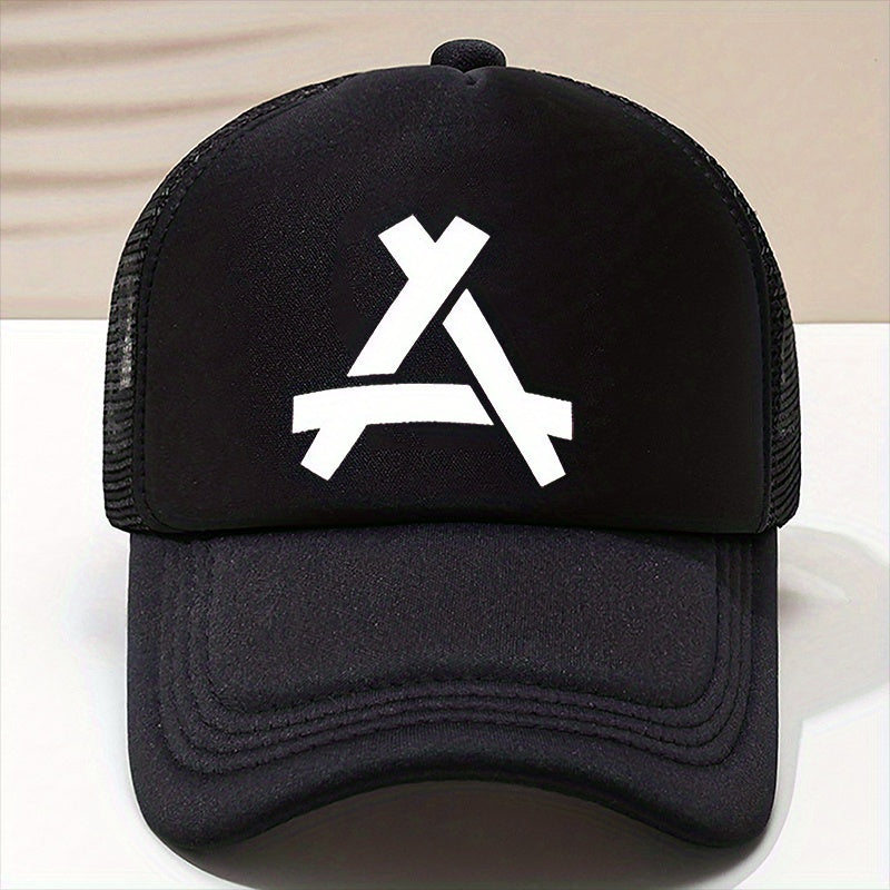 Unisex Mesh Sunshade Breathable Baseball Cap with Triangle Embroidery